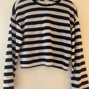 Madewell Navy and White Striped Top
